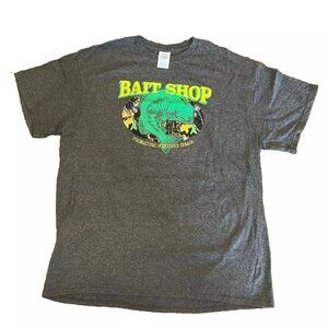 Bait Shop T-Shirt Large Dark Gray 50/50 Cotton Poly Delta NWOT